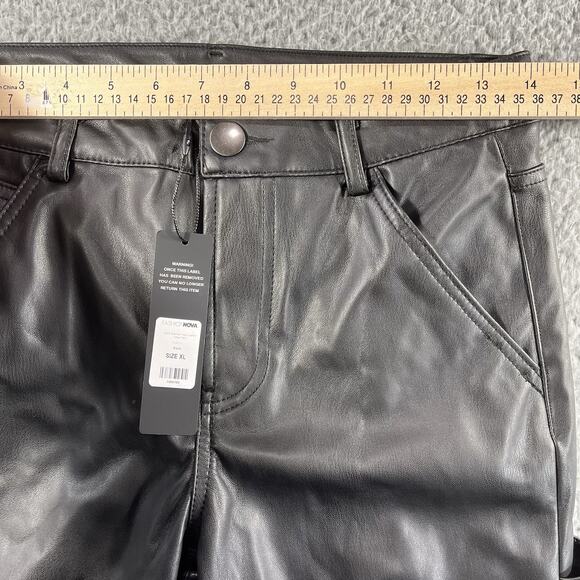 FASHION NOVA PETITE SHANNAH FAUX LEATHER CARGO PANTS WOMENS XL BLACK FITS 28x30 - Picture 10 of 12
